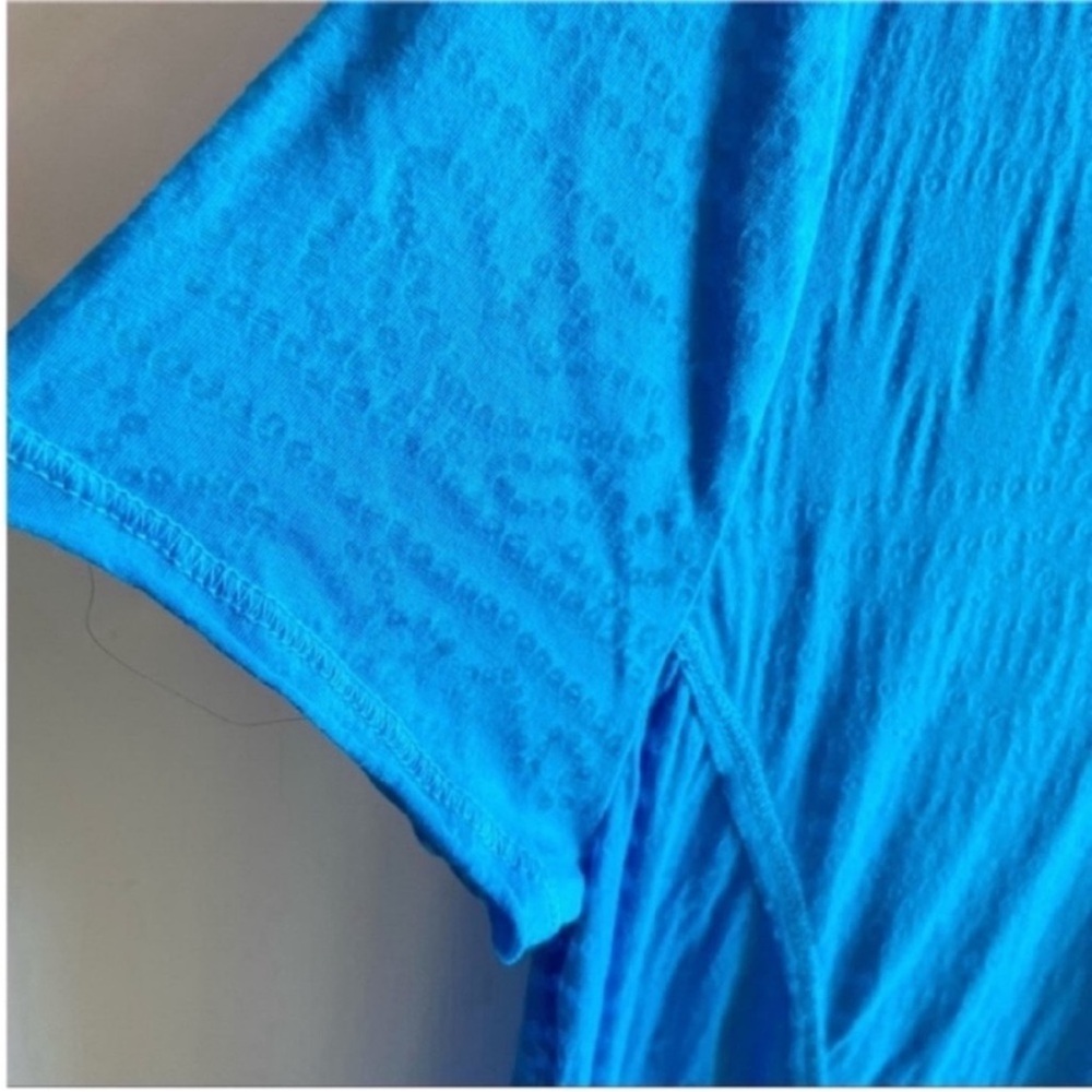 Free People Shibori shirt blue ombré burnout beaded sheer - Picture 6 of 11